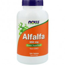 Альфальфа, Alfalfa, Now Foods, 650 мг, 500 таблеток, 24289
  