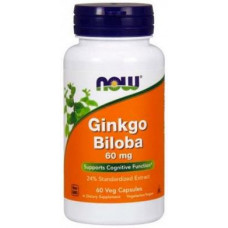 Гинкго Билоба, Ginkgo Biloba, Now Foods, 60 мг, 60 капсул, 10994
  