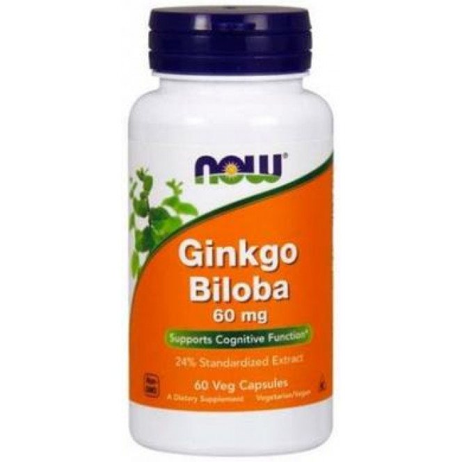 Гинкго Билоба, Ginkgo Biloba, Now Foods, 60 мг, 60 капсул, 10994
  