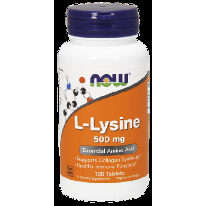 Лизин, L-Lysine, Now Foods, 500 мг, 100 таблеток, 9146
  