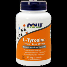 Тирозин, L-Tyrosine, Now Foods, 750 мг, 90 капсул, 9157
  