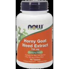 Horny Goat Weed, Now Foods, Extract, 750 mg, 90 Tablets, 9368
 