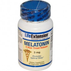 Melatonin, Melatonin, Life Extension, 6 Hour, 3 mg, 60 Tablets, 18370
 