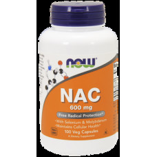 Ацетилцистеин, NAC (N-Acetyl Cysteine), Now Foods, 600 мг, 100 капсул, 02751-1
  