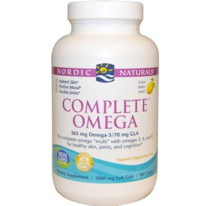 Омега 3 6 9 (лимон), Complete Omega, Nordic Naturals, 1000 мг, 180 капсул, 24495
  