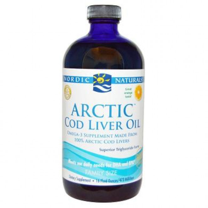 Рыбий жир из печени трески (апельсин), Cod Liver Oil, Nordic Naturals, арктический, 473 мл, 24491
  