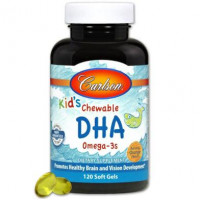 Рыбий жир для детей, Kids Chewable DHA, Carlson Labs, апельсин, 120 капсул, 18386
  