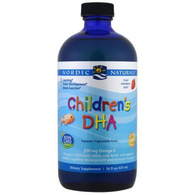 Рыбий жир для детей, Children's DHA, Nordic Naturals, клубника, жидкий, 473 мл, 24493
  