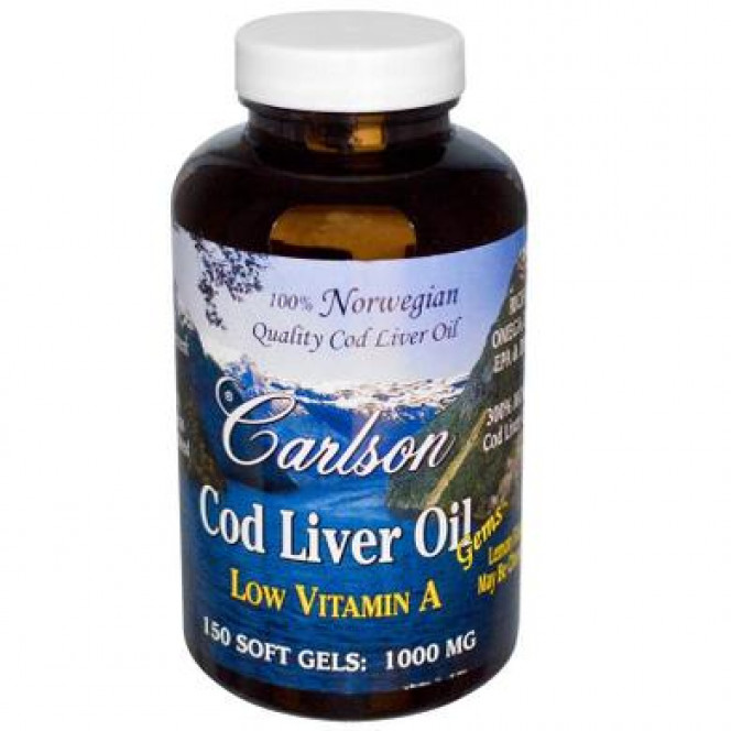 Cod Liver Oil, Cod Liver Oil, Carlson Labs, Lemon, 1000 mg, 150 Capsules, 18380
 