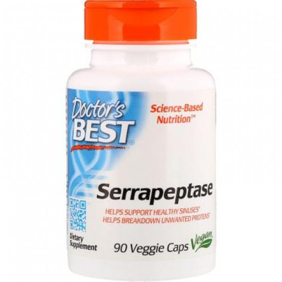 Serrapeptase, Serrapeptase, Doctor's Best, 40,000 RVU, 90 Capsules, 24353
 