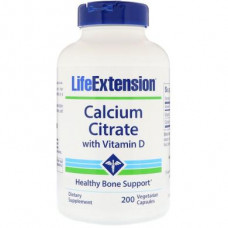 Calcium Citrate with Vitamin D, Life Extension, 200 Capsules, 24435
 