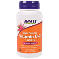 Витамин Д3, Vitamin D-3, Now Foods, 1000 МЕ, 180 капсул, 9166
  