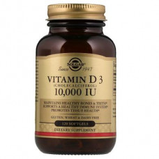 Vitamin D3 (cholecalciferol), Vitamin D3, Solgar, 10000 IU, 120 capsules, 10826
 