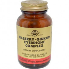 Blueberry, eyebright, Bilberry Ginkgo Eyebright, Solgar, complex, 60 capsules, 10838
 