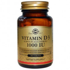 Vitamin D3, Vitamin D3, Solgar, 1000 IU, 180 Tablets, 10850
 