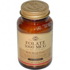 Folic Acid, Folate, Solgar, Folate, 1000 mcg, 120 Tablets, 10866
 