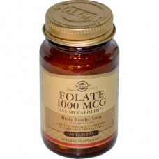 Folic Acid, Folate, Solgar, 1000 mcg, 60 Tablets, 10904
 