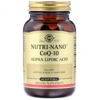 Коэнзим Q10 и альфа липоевая кислота, Nutri-Nano CoQ-10 Alpha Lipoic Acid, Solgar, 60 капсул, 10912
  