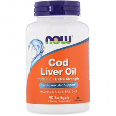 Cod Liver Oil, Cod Liver Oil, Now Foods, 1000 mg, 90 Capsules, 11000
 