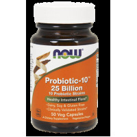 Пробиотик-10, Probiotic-10, 25 Billion, Now Foods, 50 капсул, 11014
  