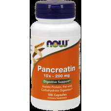 Панкреатин, Pancreatin, Now Foods, 10X 200 мг, 100 капсул, 11016
  