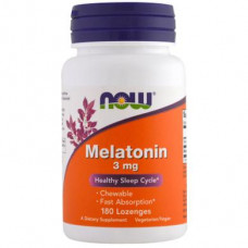 Мелатонин, Melatonin, Now Foods, 3 мг, 180 леденцов, 11334
  