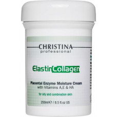 Moisturizing cream with plant enzymes, collagen and elastin for oily to combination skin, Christina, 250 ml, 11423
 