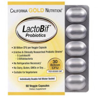 Пробиотики, California Gold Nutrition LactoBif, 30 млд, 60 капсул, 14056
  