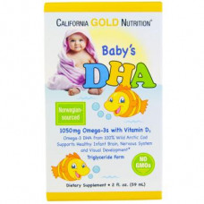 DHA для младенцев, Babys DHA, California Gold Nutrition, 59 мл, 14059
  