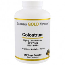 Молозиво концентрированное, Colostrum, California Gold Nutrition, 240 капсул, 14119
  