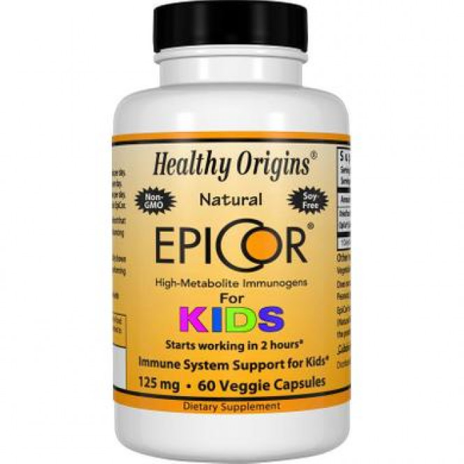 Эпикор для детей, EpiCor for Kids, Healthy Origins, 125 мг, 60 капсул, 14148
  