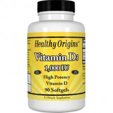 Витамин Д3, Vitamin D3, Healthy Origins, 1000 МЕ, 90 капсул, 14149
  