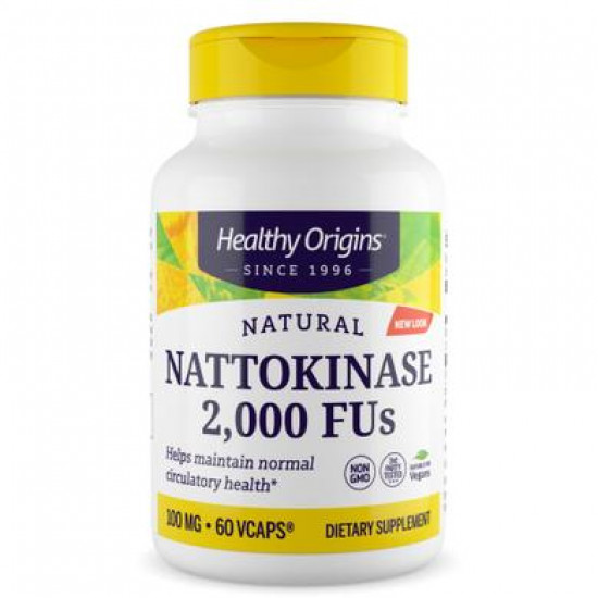 Наттокиназа, Nattokinase 2,000 FU's, Healthy Origins, 100 мг, 60 капсул, 14155
  