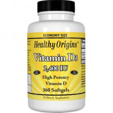 Vitamin D3, Healthy Origins, 2400 IU, 360 Capsules, 14185
 