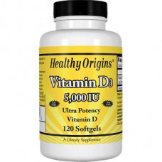 Vitamin D3, Vitamin D3, Healthy Origins, 5000 IU, 120 capsules, 14224
 