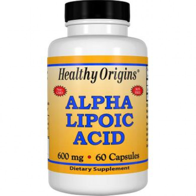 Альфа-липоевая кислота, Alpha Lipoic Acid, Healthy Origins, 600 мг, 60 капсул, 14232
  