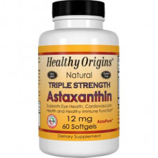 Астаксантин, Astaxanthin, Healthy Origins, 12 мг, 60 гелевых капсул, 14236
  