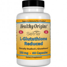 Glutathione, L-Glutathione, Healthy Origins, Setria, Reduced, 250 mg, 60 Capsules, 14264
 