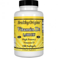 Vitamin D3, Vitamin D3, Healthy Origins, 1000 IU, 180 Capsules, 14266
 