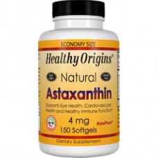 Астаксантин, Astaxanthin, Healthy Origins, 4 мг, 150 гелевых капсул, 14290
  