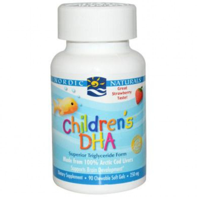 Рыбий жир для детей (клубника), Children's DHA, Nordic Naturals, 90 капсул, 14510
  