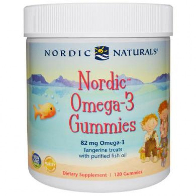 Рыбий жир для детей (мандарин), Omega-3 Gummies, Nordic Naturals, 120 желе, 14517
  