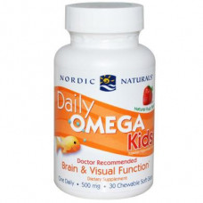 Рыбий жир для детей (ягоды), Daily Omega Kids, Nordic Naturals, 1 в день, 500 мг, 30 капсул, 14531
  