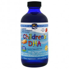 Жидкий рыбий жир для детей, Childrens DHA, Nordic Naturals, клубника, 237 мл, 14539
  