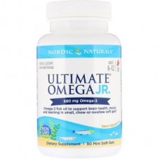 Teen Fish Oil, Ultimate Omega, Nordic Naturals, Strawberry, 680 mg, 90 Softgels, 14545
 