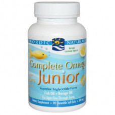 Fish Oil for Teens, Complete Omega Junior, Nordic Naturals, Lemon, 283 mg, 90 Capsules, 14552
 