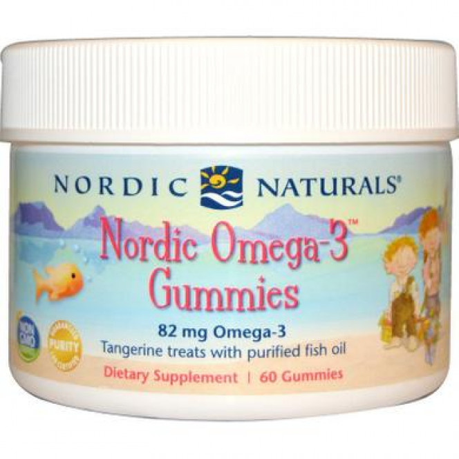 Рыбий жир для детей (мандарин), Omega-3 Gummies, Nordic Naturals, 60 желе, 14565
  