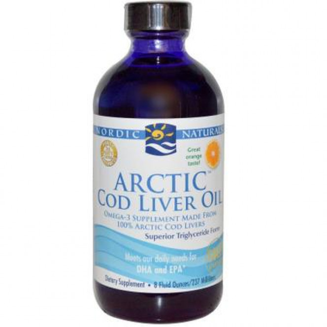 Cod Liver Fish Oil, Arctic Cod Liver Oil, Nordic Naturals, Orange, Arctic, 237 ml, 14581
 