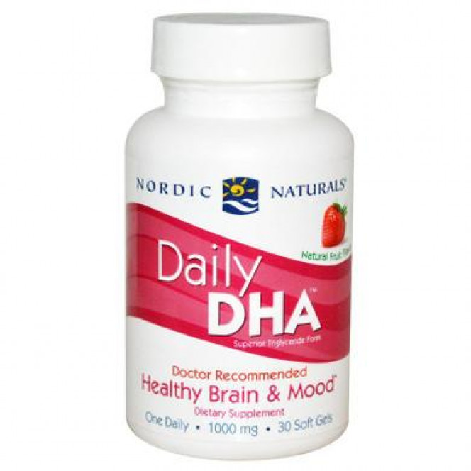 Рыбий жир (клубника), Daily DHA, Nordic Naturals, 1000 мг, 30 капсул, 14604
  