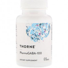 Gamma Aminobutyric Acid, PharmaGABA-100, Thorne Research, 60 Capsules, 14817
 